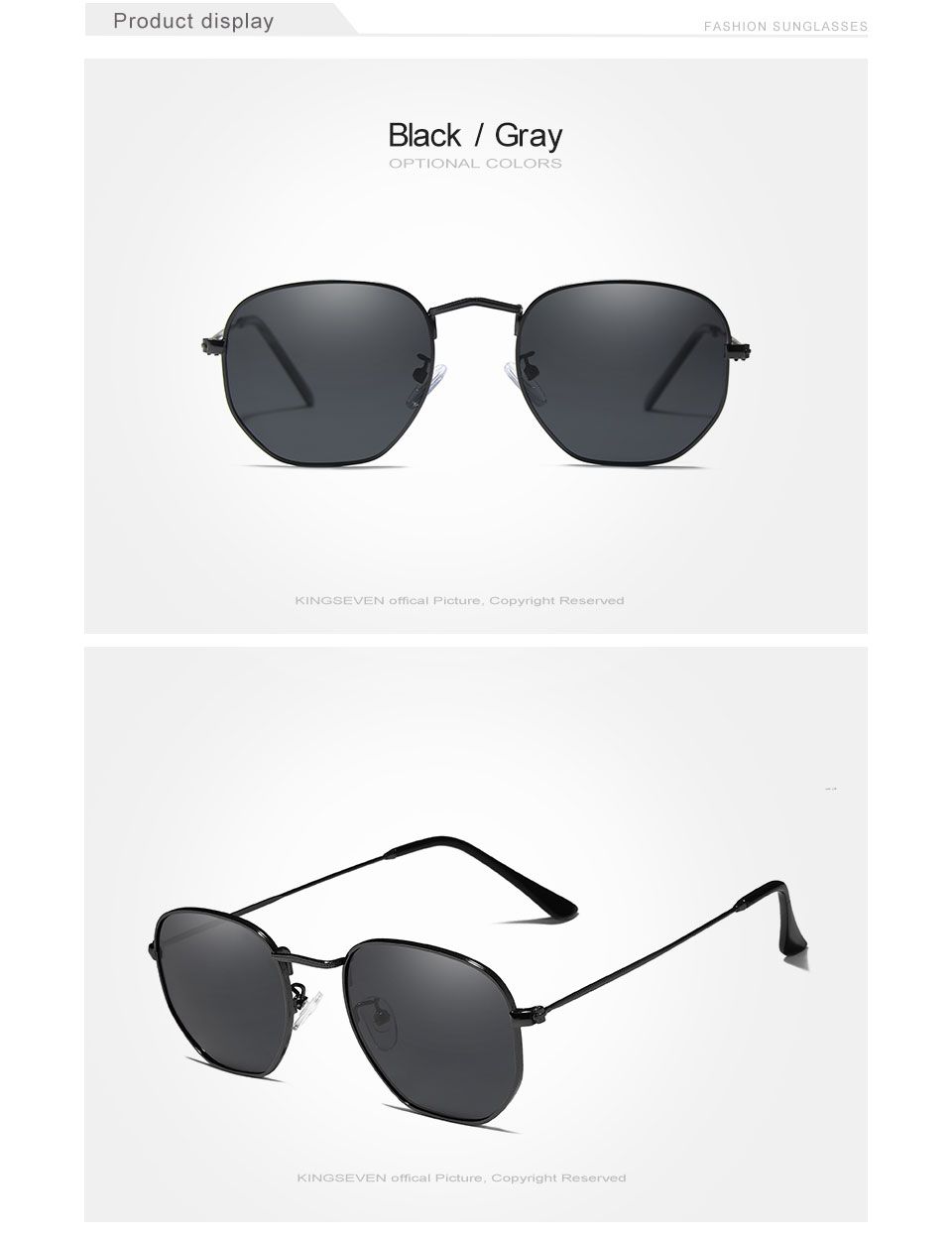Black gray men’s sunglasses – vintage style
