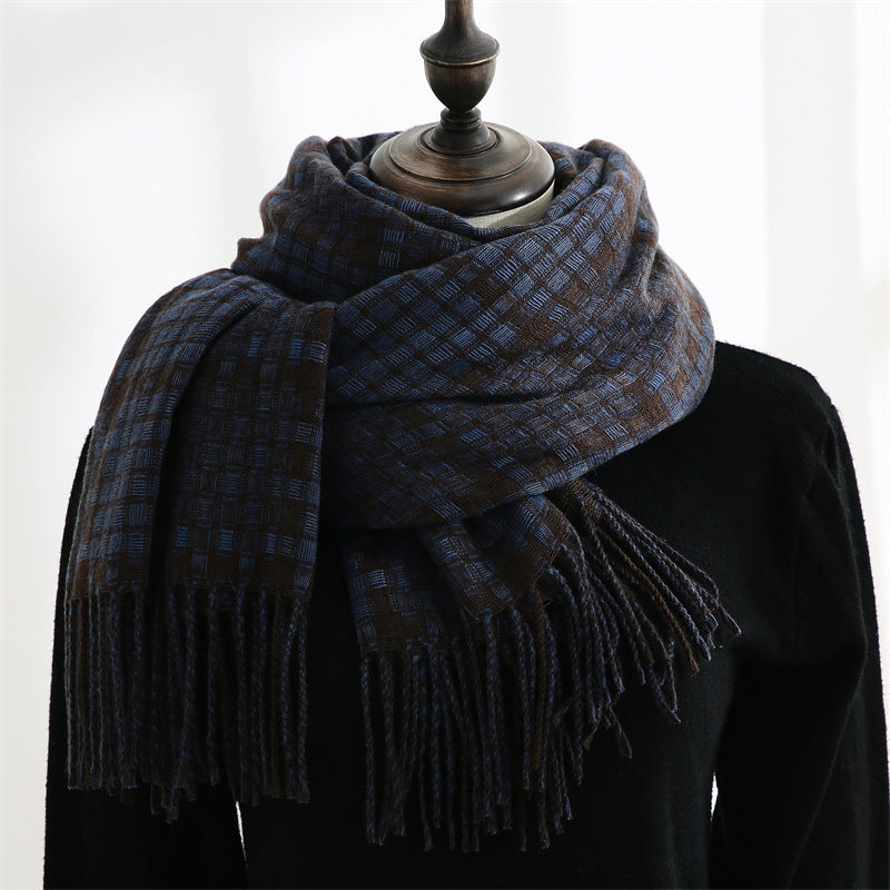 Women's New Thickened Warm Tassel Plaid Cashmere Scarves - Fashioinista