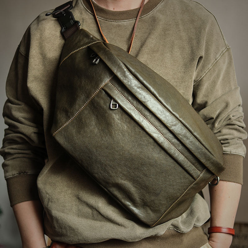 Men's Cowhide Large Capacity Vintage Messenger Bag - Fashioinista