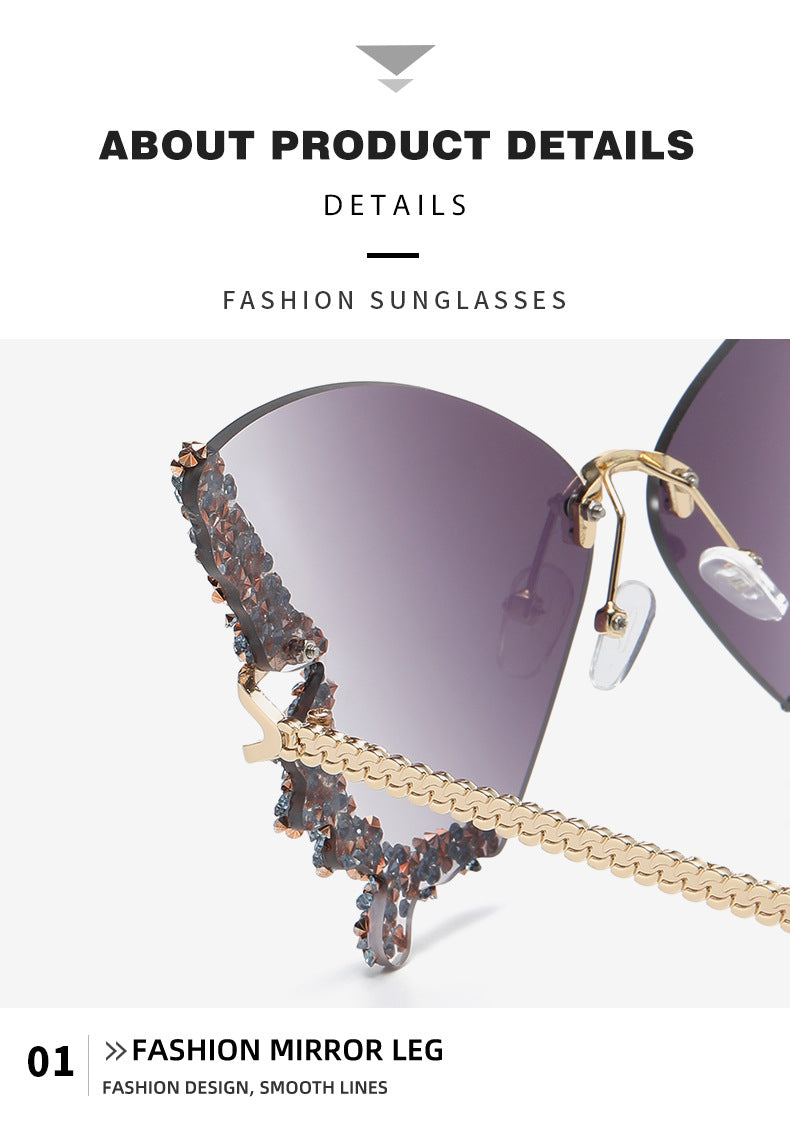 Luxury oversized sunglasses with diamond accents