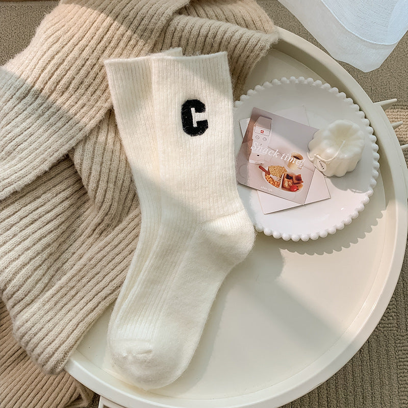 Women's Thick Warm Wool Medium Tube Socks