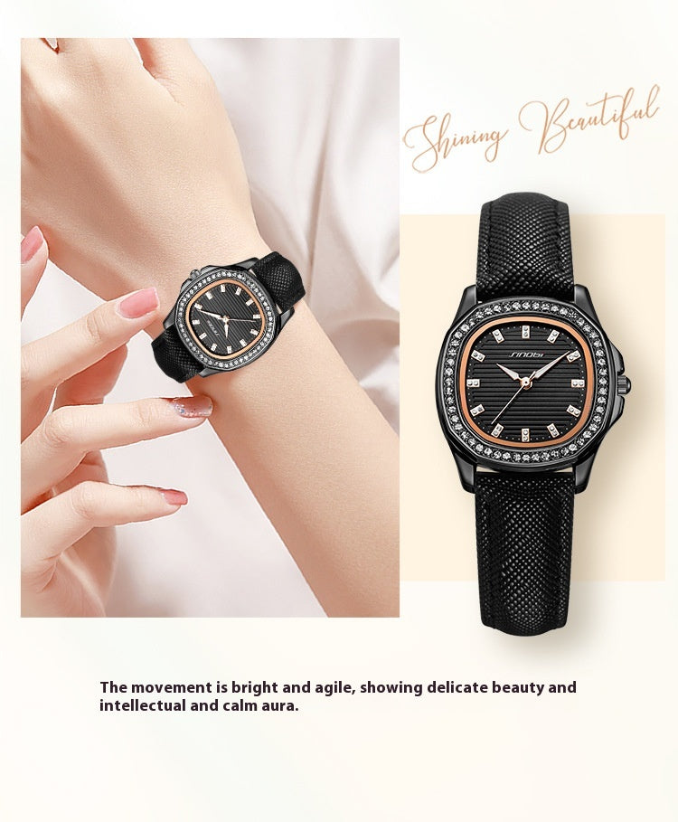 mineral glass women's watch