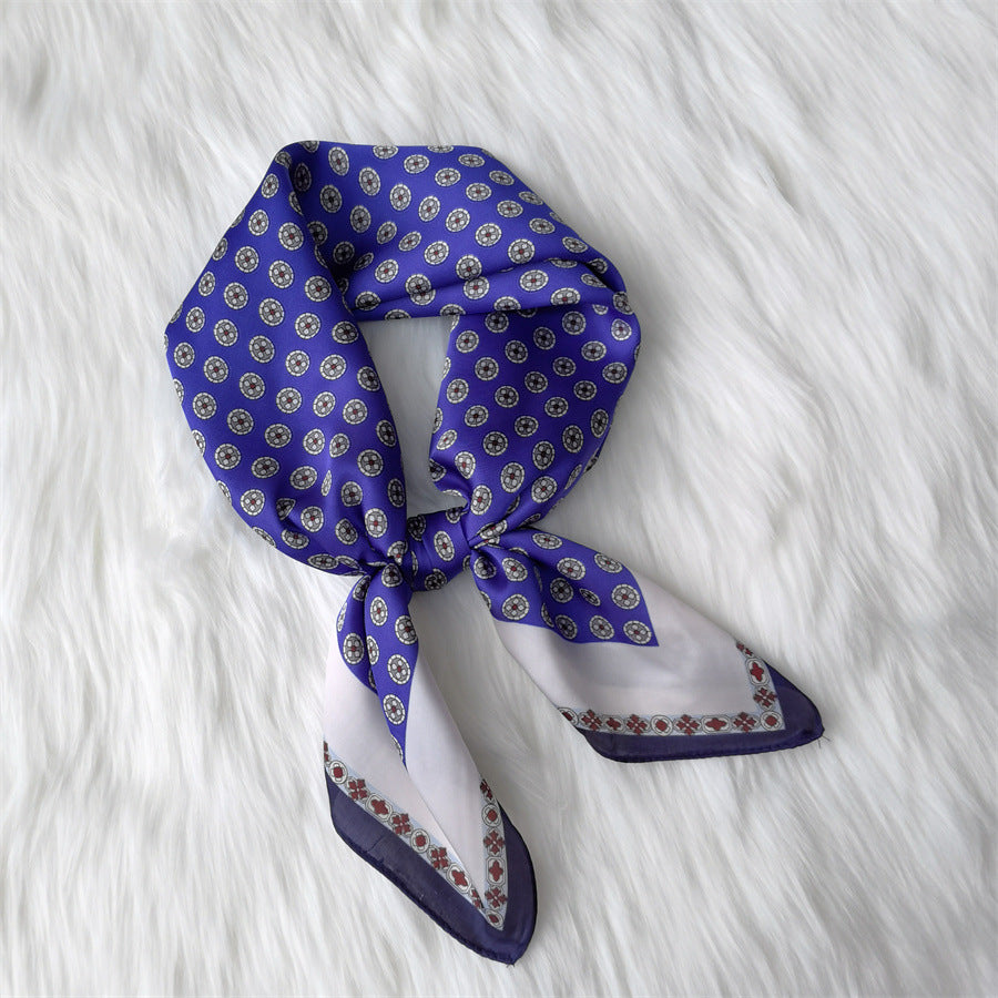 Square Imitated Silk Scarves Geometric Pattern - Fashioinista