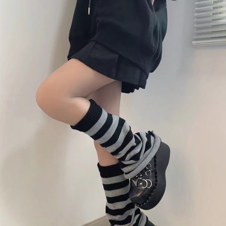 Retro Striped Warm Wool Loose Wide Leg Socks