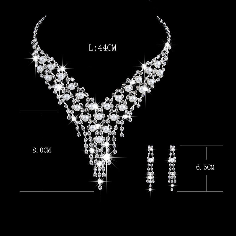 Pearl Rhinestone Bridal Set
