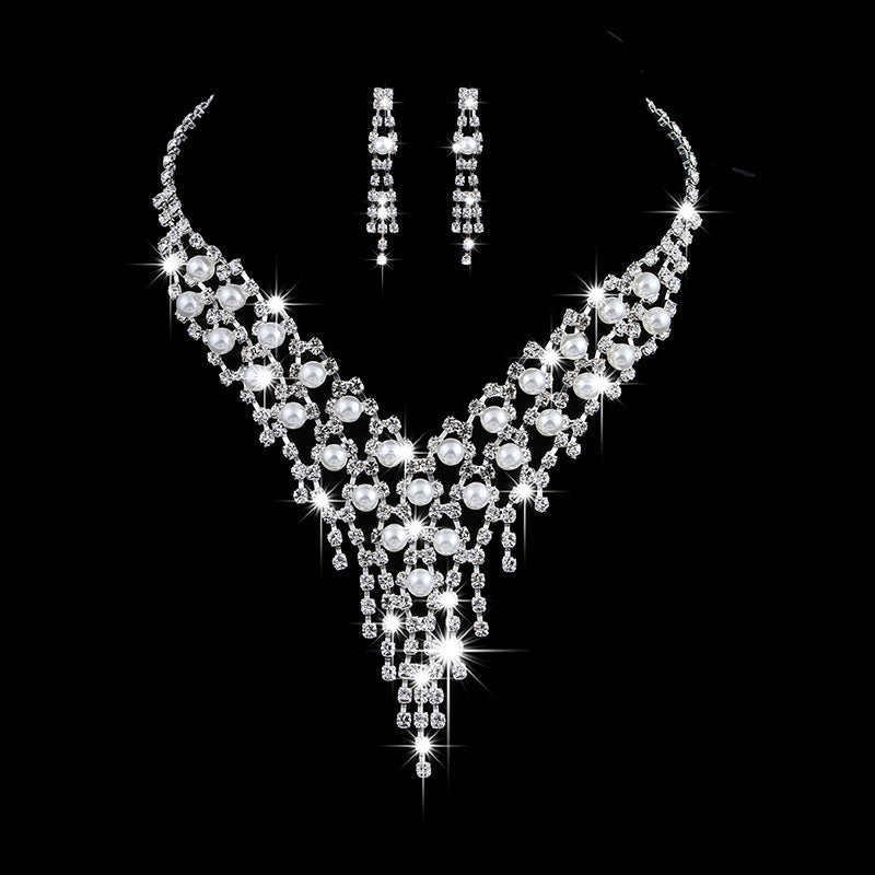 Pearl Rhinestone Bridal Set