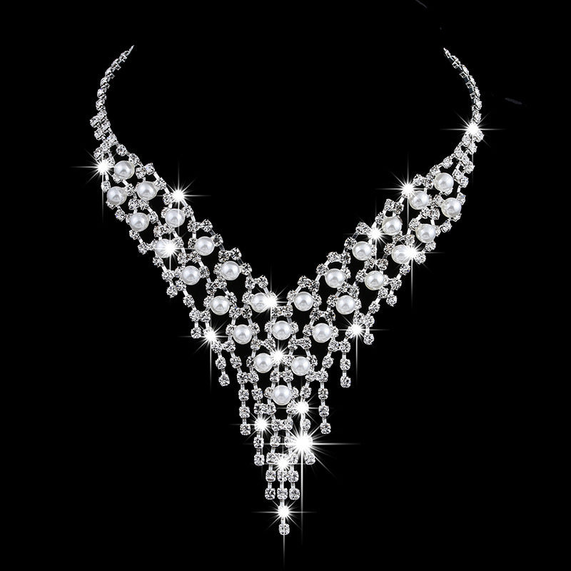 Pearl Rhinestone Bridal Set