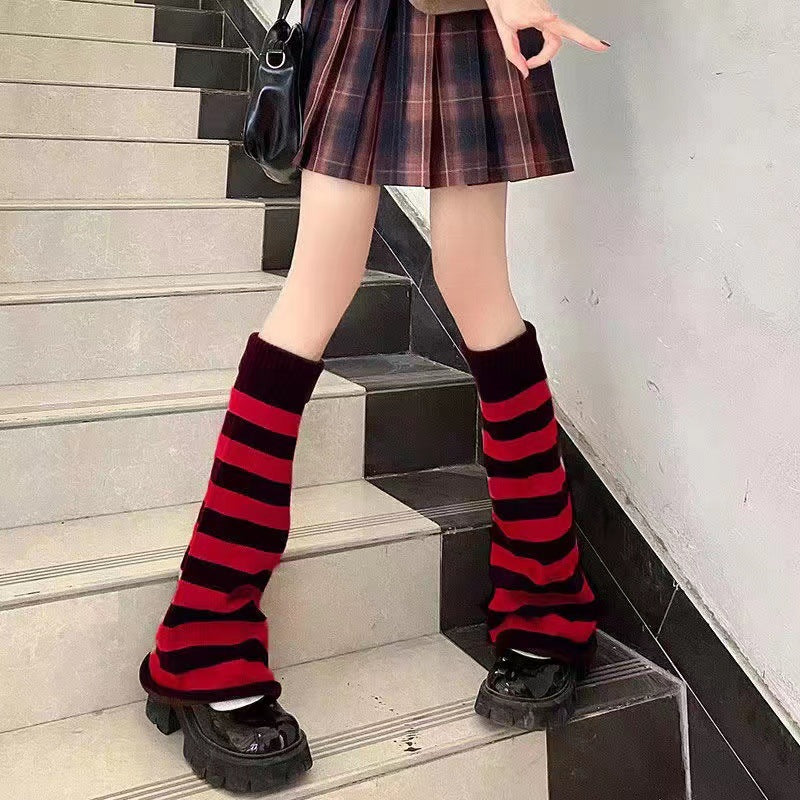 Retro Striped Warm Wool Loose Wide Leg Socks