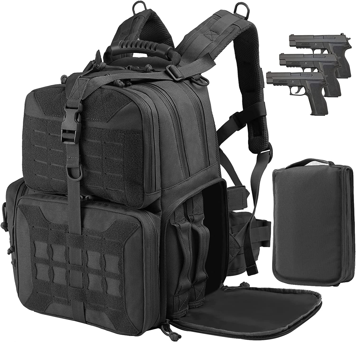 Tactical Range Backpack Bag, VOTAGOO Range Activity Bag For Handgun And Ammo, 3 Pistol Carrying Case For Hunting Shooting - Fashioinista