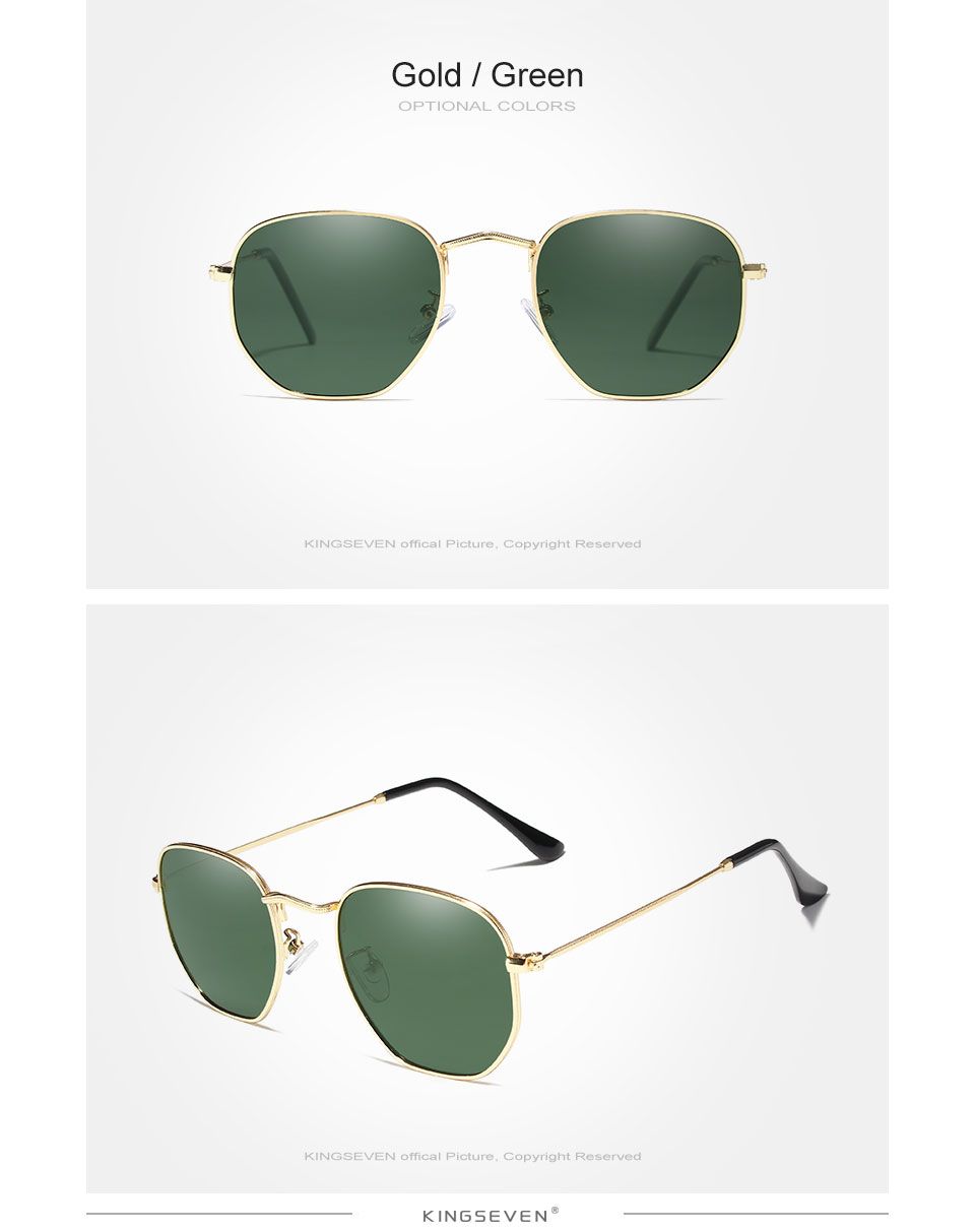 Retro sunglasses for men – Green and gold frames