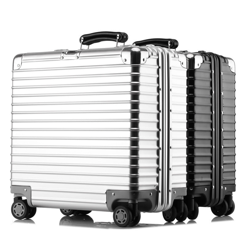 Waterproof aluminum frame rod password box 18 inch wear-resistant men's business travel universal wheel aluminum frame small box girl - Fashioinista