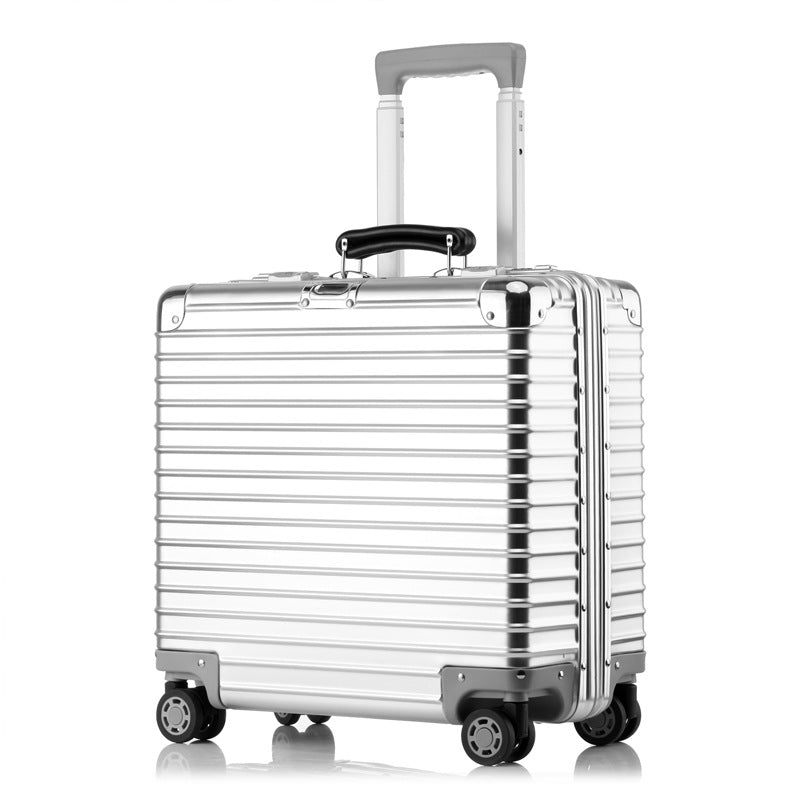 Waterproof aluminum frame rod password box 18 inch wear-resistant men's business travel universal wheel aluminum frame small box girl - Fashioinista