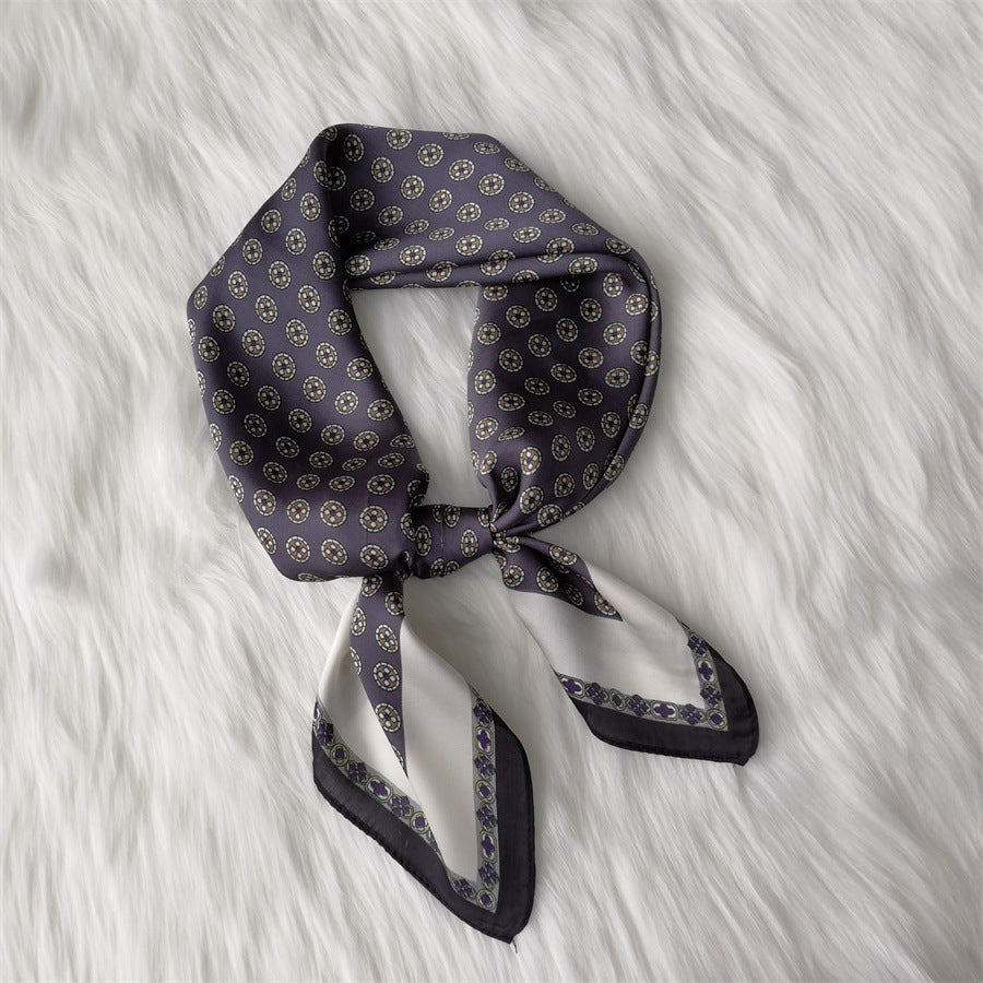 Square Imitated Silk Scarves Geometric Pattern - Fashioinista