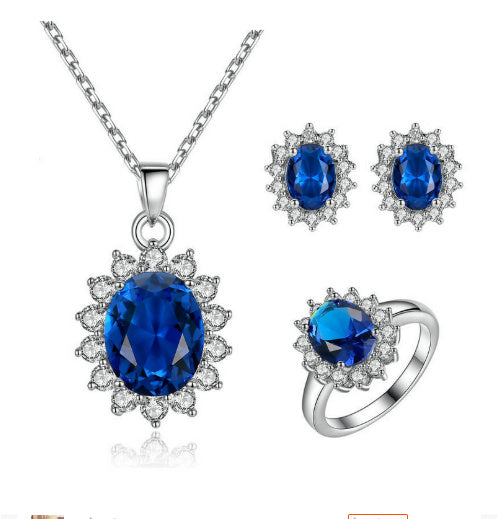 Sunflower Jewelry Set Necklace Ring Stud Earrings Bridal Jewelry