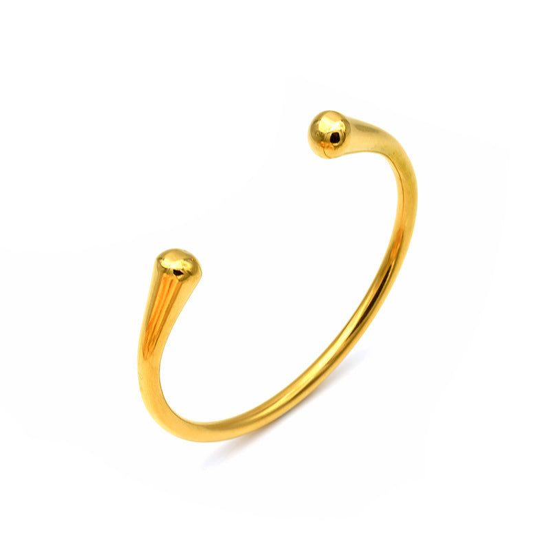 18K Gold Plated Simple Drop Shape Titanium Steel Bracelet