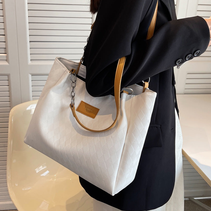 Rhombus Pattern Totes Chain Shoulder Bag Women Shopping Bags - Fashioinista