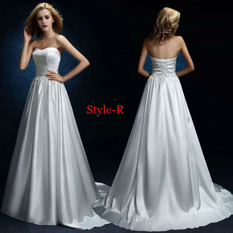 Autumn vestidos novias boda Wedding Dresses Satin Bridal Gowns sheer robe hochzeitskleid bestidos para bodas sexy ivory - Fashioinista
