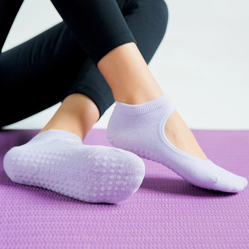 Anti slip backless pilates and yoga grip socks - view 18