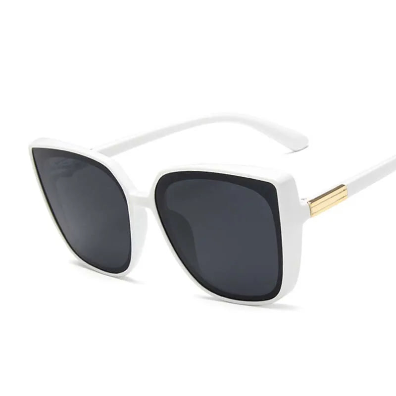 Brand Designer Cat Eye Sunglasses Woman Vintage Black Mirror Sun Glasses For Fashion Big Frame Cool Sexy Female Oculos - Fashioinista