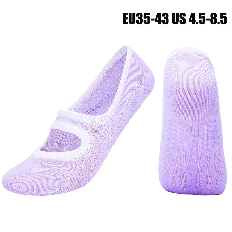 Anti slip backless pilates and yoga grip socks - view 17