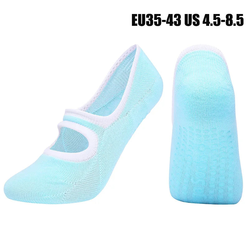Anti slip backless pilates and yoga grip socks - view 2
