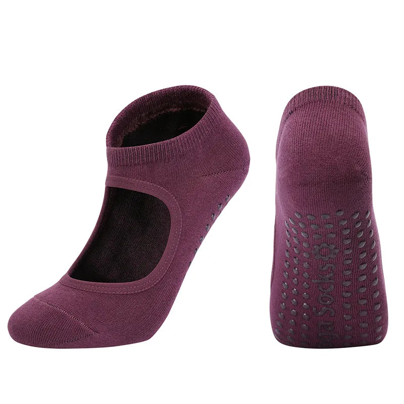 Anti slip backless pilates and yoga grip socks - view 4