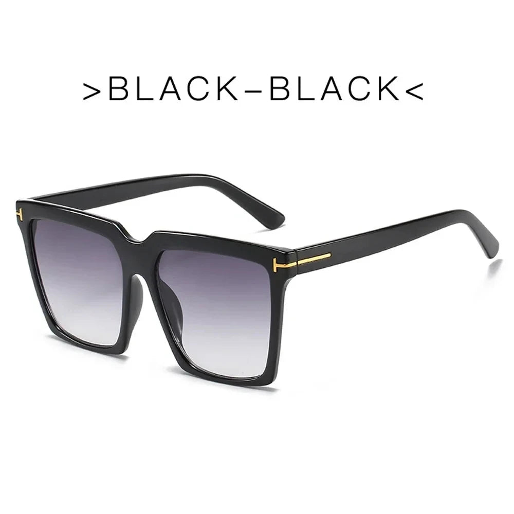Oversized square sunglasses with gradient UV400 lenses - view 7