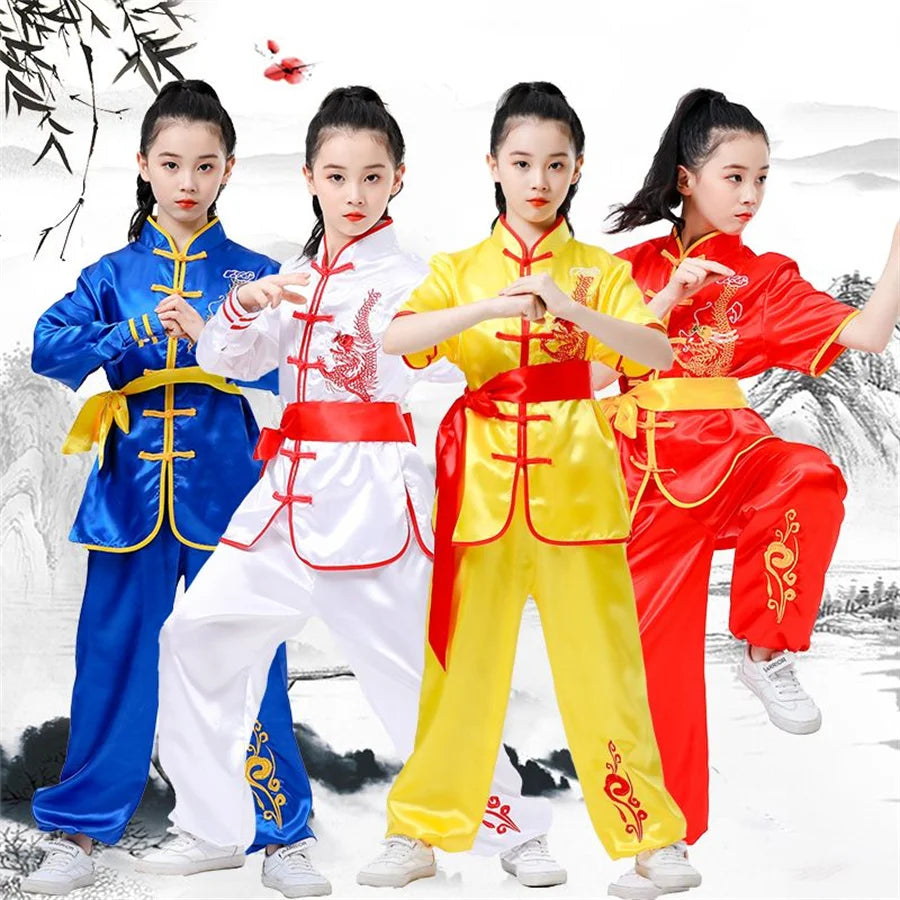 kid Chinese traditional Wushu Costume clothing boys girls KungFu Suit Tai Chi Martial Art Uniform outfits custom logo - Fashioinista