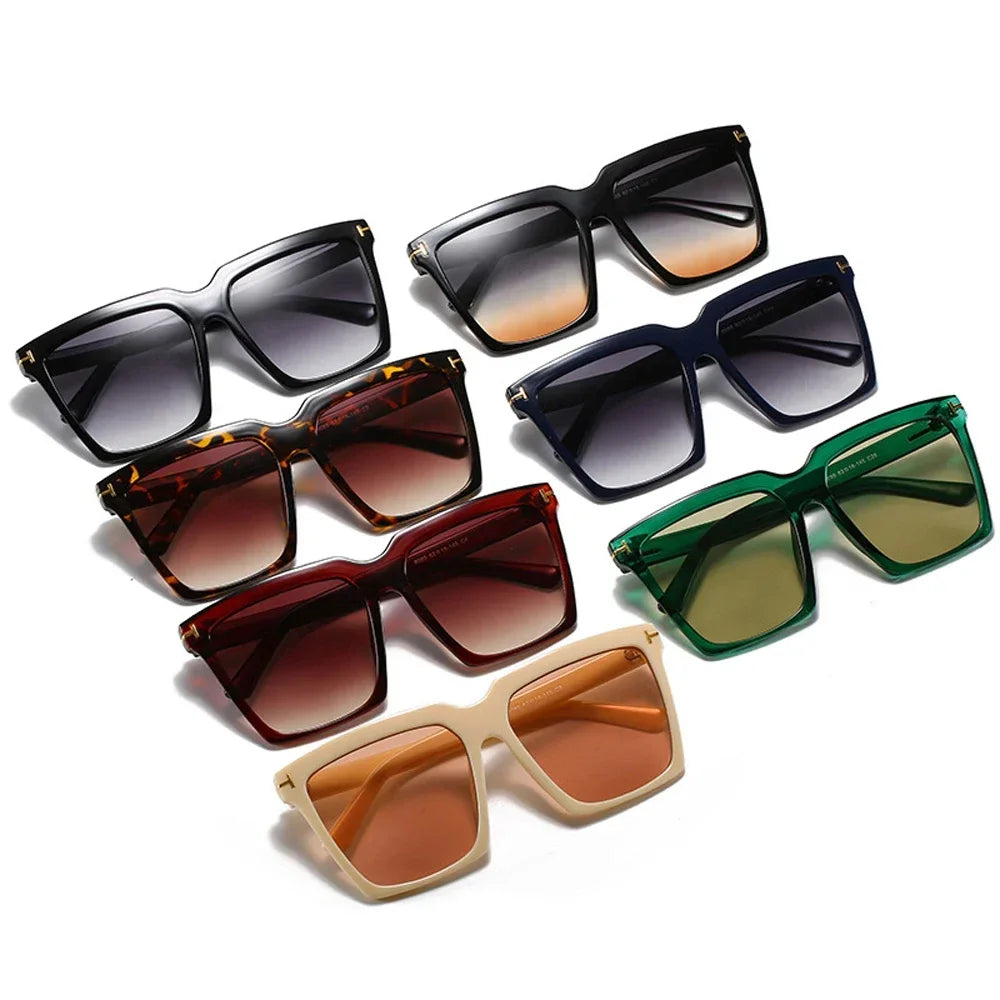 Oversized square sunglasses with gradient UV400 lenses - view 2