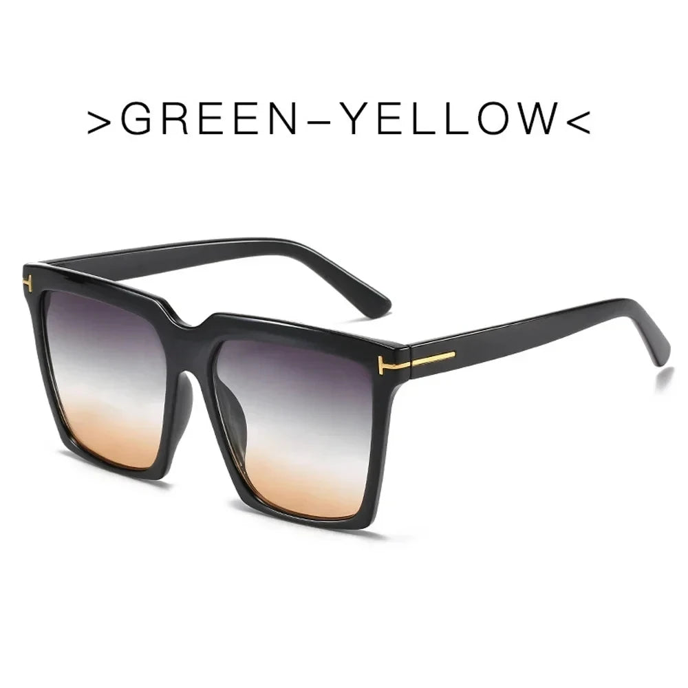 Oversized square sunglasses with gradient UV400 lenses - view 13