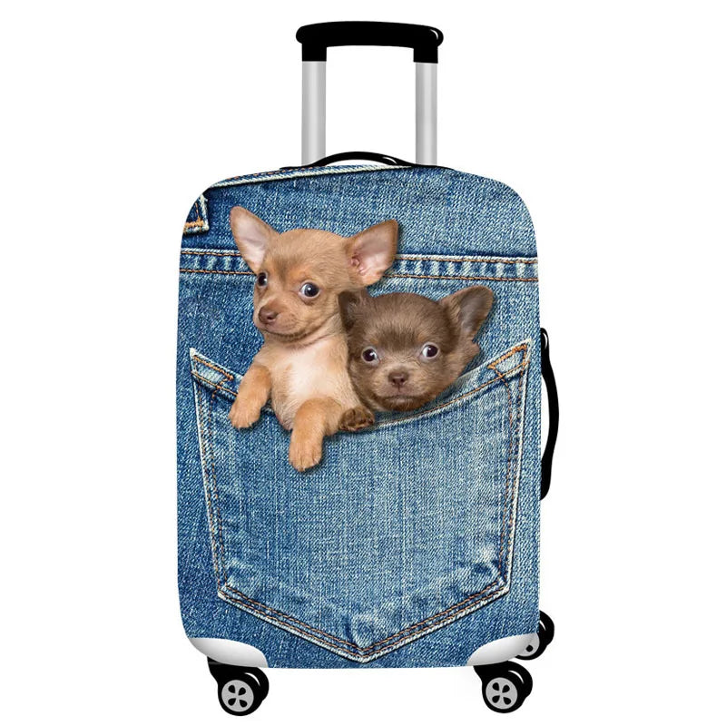 3D animal print stretch luggage cover for a trolley suitcase - view 11