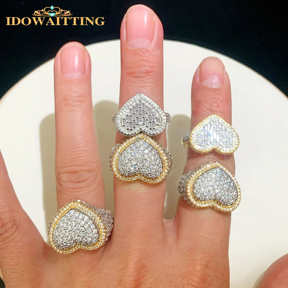 Gold plated heart cubic zirconia eternity band ring - view 1