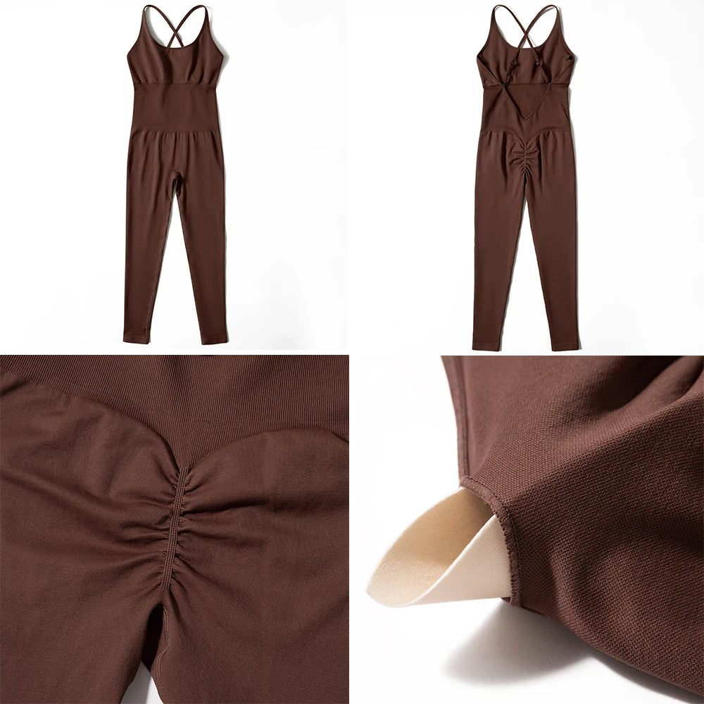 Sleeveless bodycon jumpsuit in knitted fabric - view 4