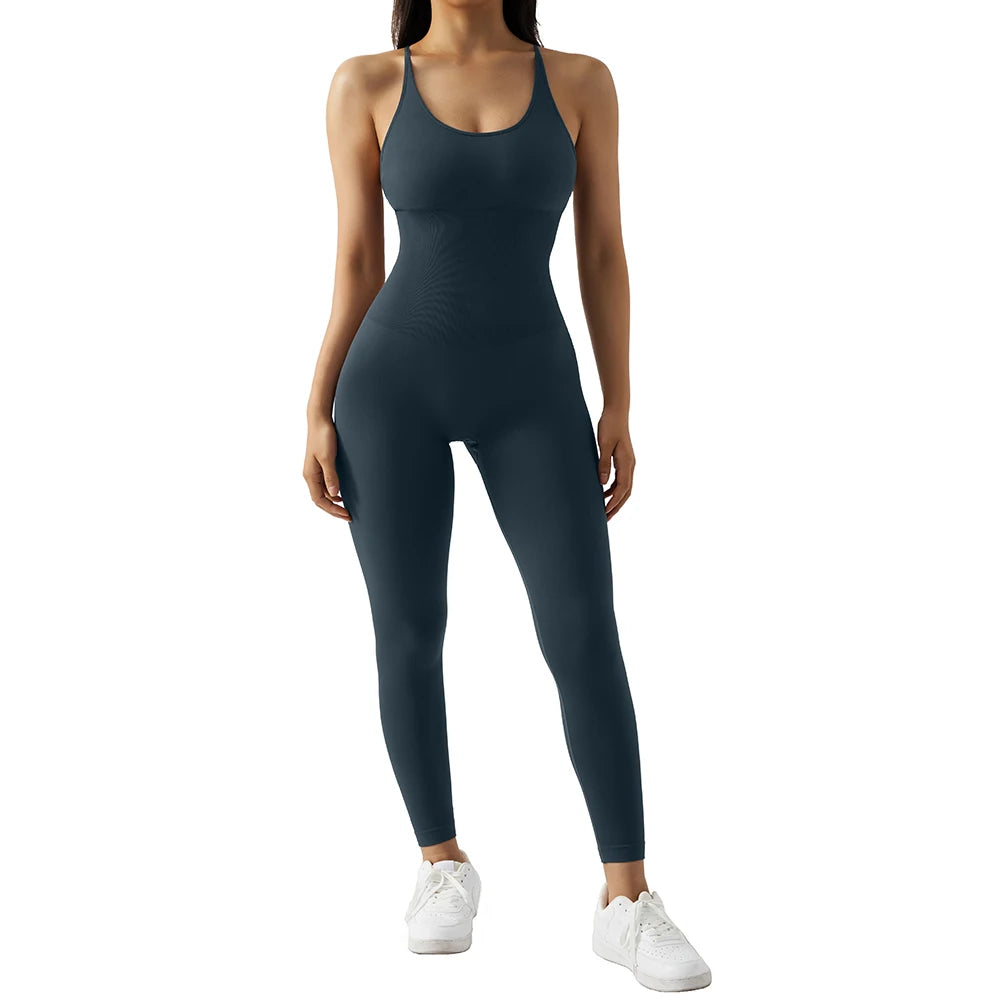 Sleeveless bodycon jumpsuit in knitted fabric - view 18