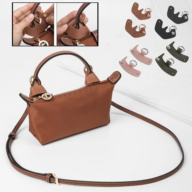Punch free leather bag conversion strap set for a mini handbag - view 1