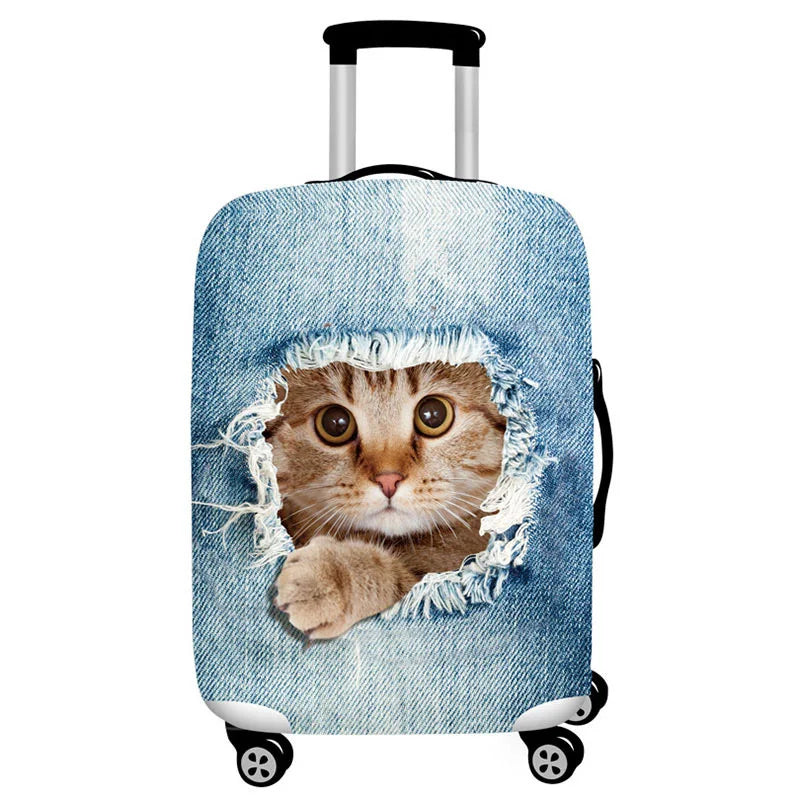 3D animal print stretch luggage cover for a trolley suitcase - view 13