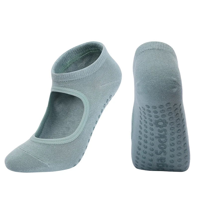 Anti slip backless pilates and yoga grip socks - view 3