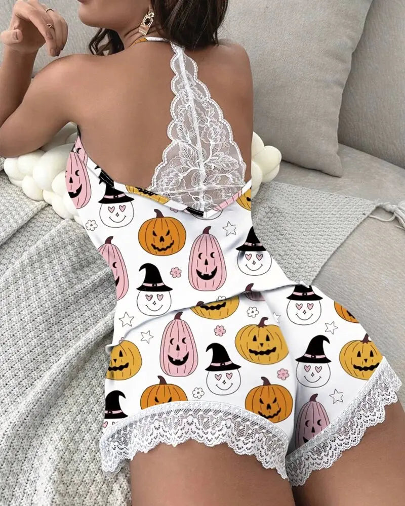 Crochet Lace Pajama Set - lace pajama set - view 12