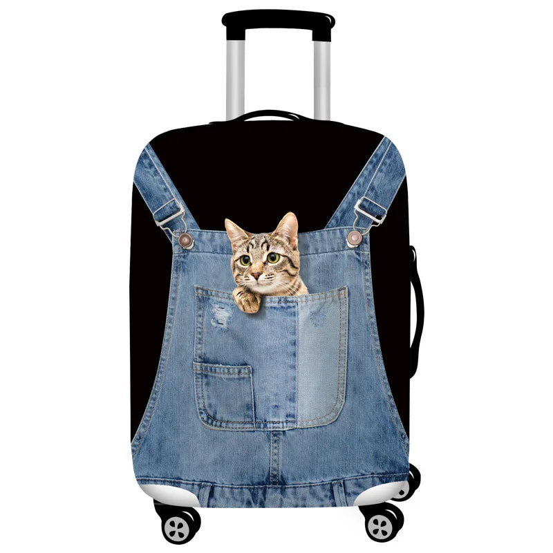 3D animal print stretch luggage cover for a trolley suitcase - view 15
