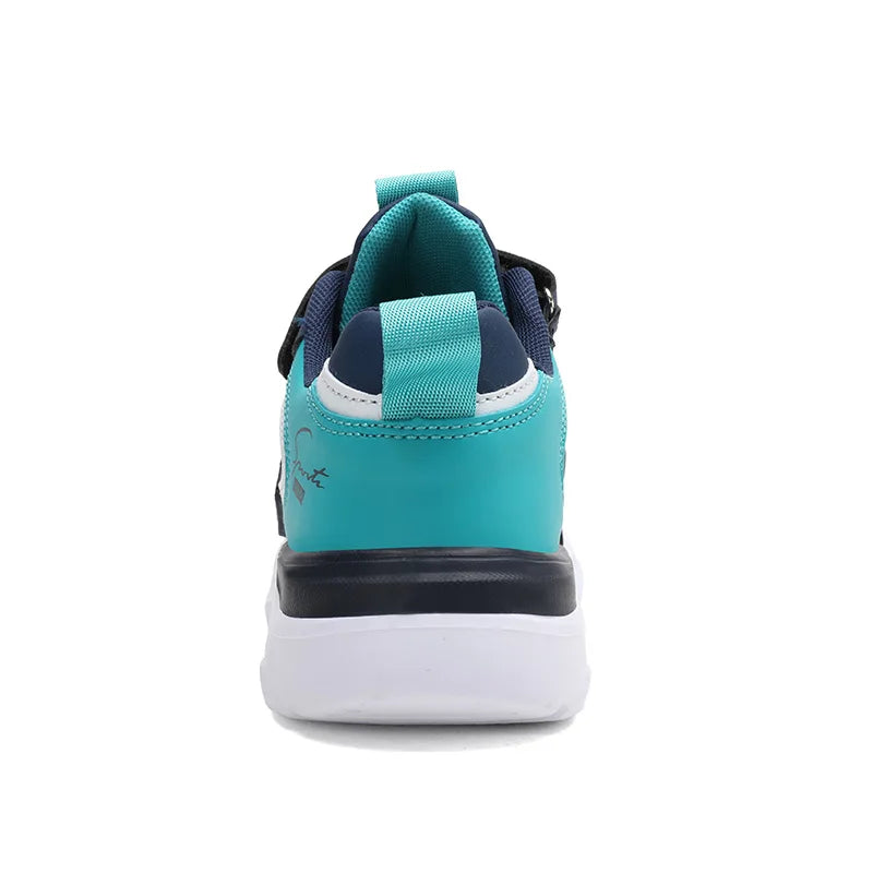 Boys breathable mesh running shoes with hook and loop strap - view 5