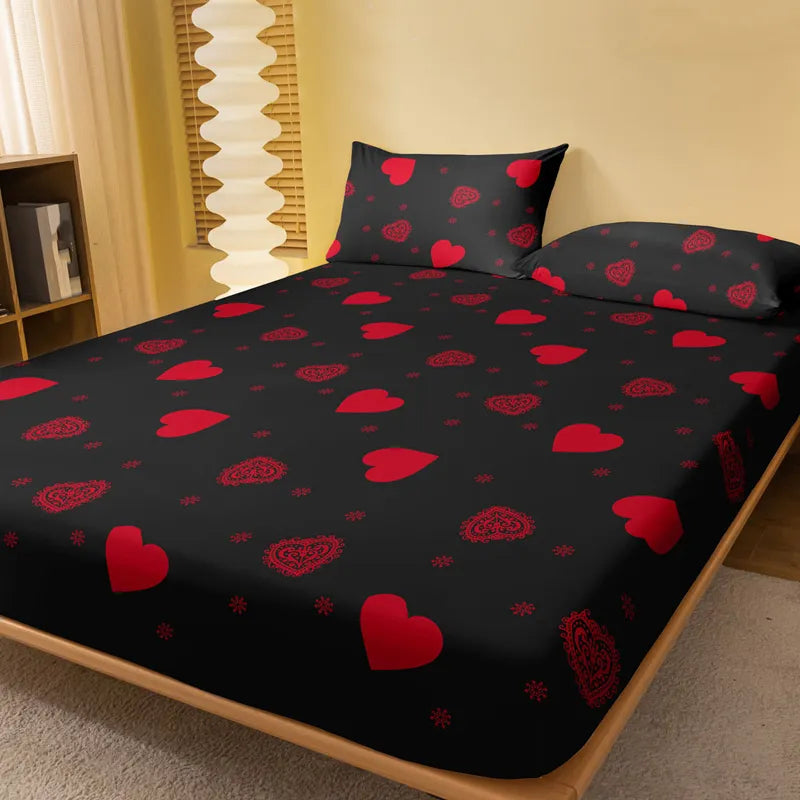 Four Seasons Men and Women Simple Fashion Love Print Sanded Bedspread Home Bedroom Hotel - Fashioinista
