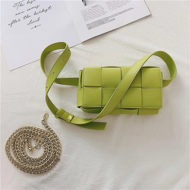 Alternate view: Women's woven leather belt bag