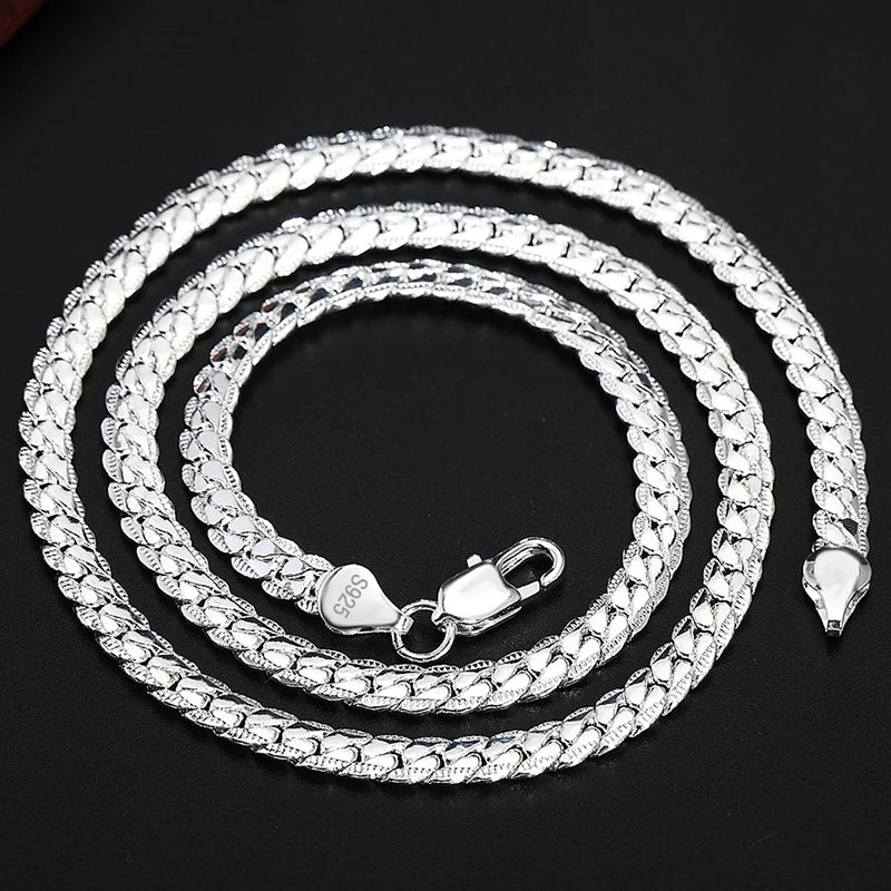 925 sterling silver 6mm link chain necklace - view 5