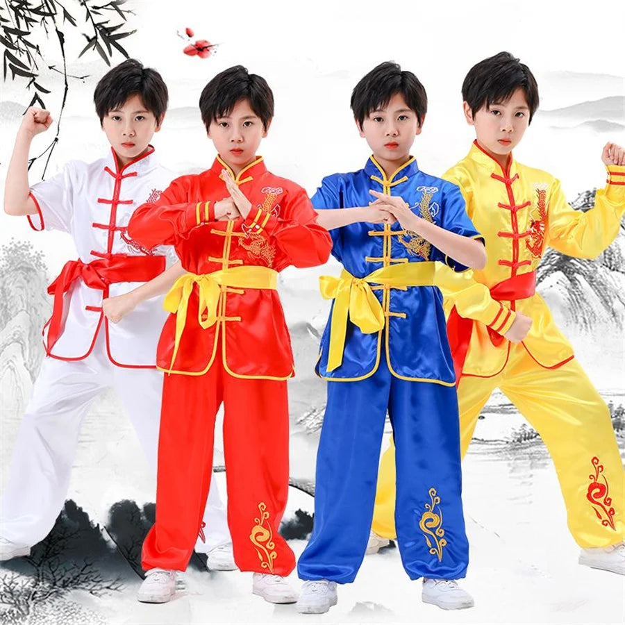 kid Chinese traditional Wushu Costume clothing boys girls KungFu Suit Tai Chi Martial Art Uniform outfits custom logo - Fashioinista