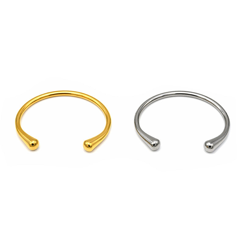 18K Gold Plated Simple Drop Shape Titanium Steel Bracelet