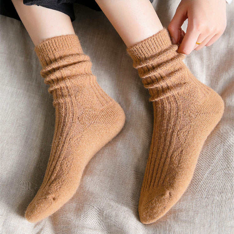 Thickened Cashmere Long Socks For Women Warm Pile
