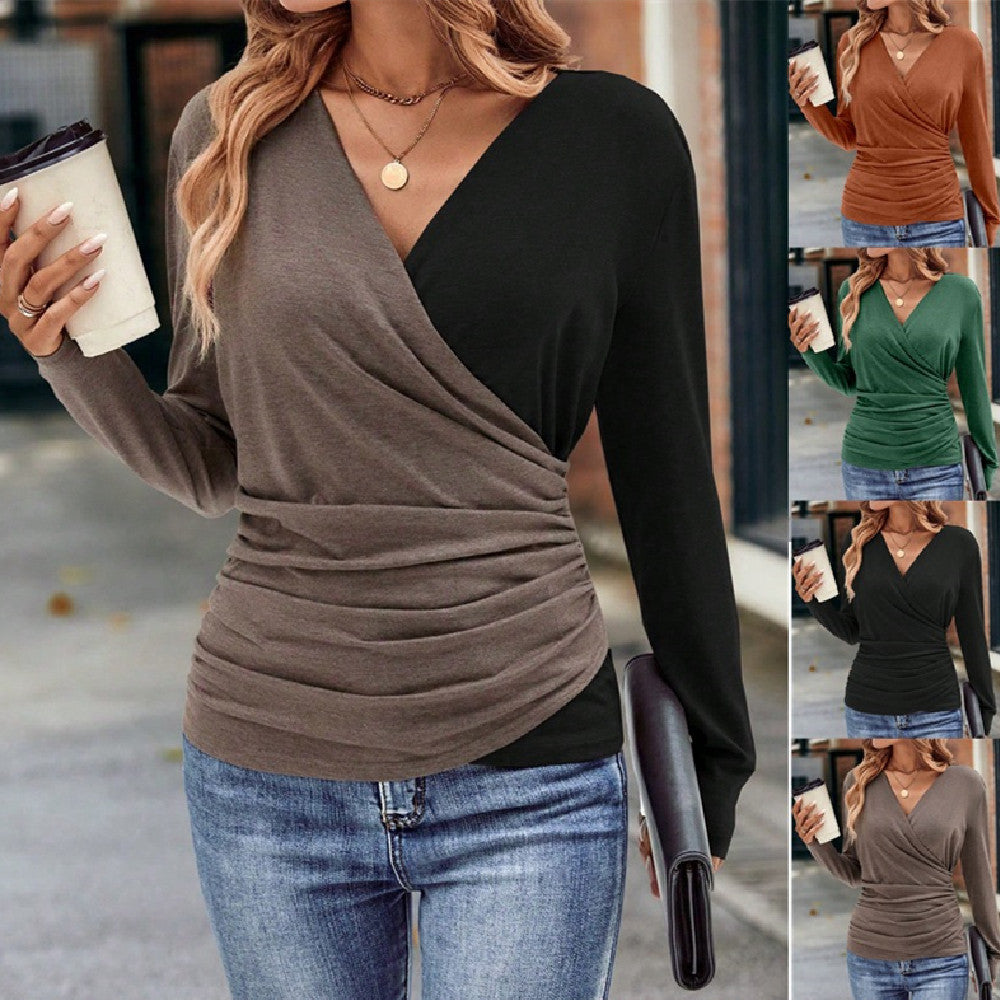 Ladies New Slim Waist Pleated Collar Top - Fashioinista