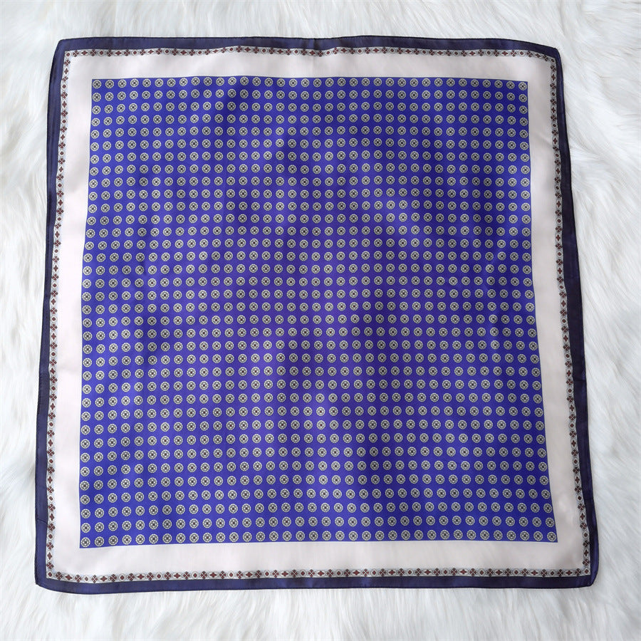 Square Imitated Silk Scarves Geometric Pattern - Fashioinista