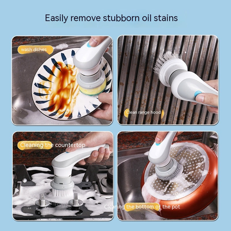 Electric Cleaning Brush 4 In 1 Spinning Scrubber Handheld Electric Cordless Cleaning Brush Portable - Fashioinista