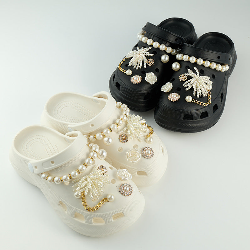 Handmade Pearls DIY Cave Shoes Decorative Accessories - Fashioinista